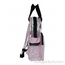 DALIX Small Clear Backpack Transparent PVC Security Security School Bag in Hot Pink